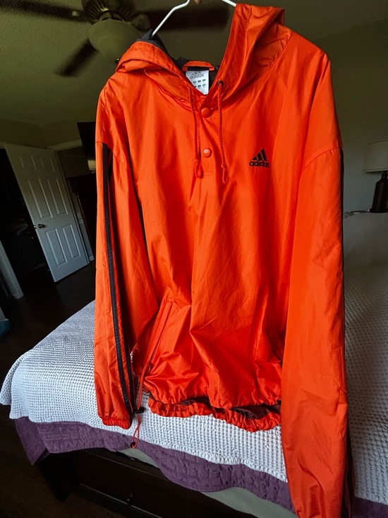 adidas Other - adidas Orange and Black Hooded Windbreaker Jacket